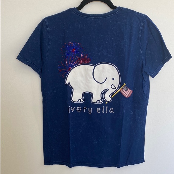 4/$20 Ivory Ella 100% Cotton 4th of July Independence Day American Flag T-Shirt - Picture 1 of 7